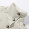 Women's Pink Belted Jacket Stand Collar Double Breasted Long Sleeve Slim Trench Coat Casual High Street Jackets