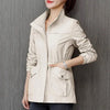 Women Double Layer Windbreaker Autumn Casual Slim Coat Plus Size 4Xl Stand-Up Collar Ladies Jacket
