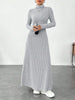 Knitted Elegant Long Sleeve Dress Women Autumn Winter Vintage Dresses Turtleneck Solid Vestidos Casual Street Y2K