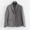 Preppy Style Slim Fit Solid Blazer Woman Double Button Turn-Down Collar Blazers Women Spring Autumn Basic Student JK Suit Coat
