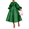 African Party Evening Dresses for Women Elegant Autumn Long Lantern Sleeve O-neck Midi Dress Birthday Dress for Women S-3XL