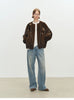 Winter Elegant Thick Warm Soft Brown Short Faux Mink Fur Coat Women Beading Loose Stylish Chic Fluffy Jacket