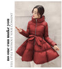 Winter Coats Women Warm Outerwea Cotton Padded Jackets Womens Clothing Belt Zipper Parkas Femme A-word Jacket