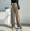 Women Suit Pants Spring Autumn High Waist Slimming Draping Straight Casual Loose Wide Leg Trousers For Office Daily Wear