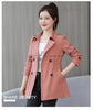 Women's Trench Coats Spring Autumn Jackets Lined Casual Coat Suit Collar Women Korean Women's Jacket Slim Pink