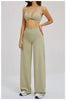 Casual Wide Leg Pants Yoga Pants Women Crossed Waist Loose Pants for Outdoor Workout Running and Sports Wide Leg Pants