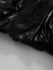 Solid Loose Spliced Zippers Leather Jackets for Women Lapel Long Sleeves Patchwork Pockets Jacket Female