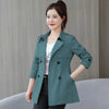 Women's Trench Coats Spring Autumn Jackets Lined Casual Coat Suit Collar Women Korean Women's Jacket Slim Pink