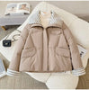 Down Cotton Jacket Women's Short Lamb Wool Loose Cotton Jacket Winter Korean Version Thick Bread Jacket Lemon Yellow