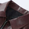 Loose PU Jacket Coats For Women Autumn Winter Long Sleeve Lapel Wine Red Coats Vintage Commuting Bomber Jackets