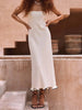 Women's Knit Mini Dress Ruffled Autumn High Waist Elegant Slim Party Dress Patchwork Knitwear Sweater Female Dress