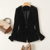 Autumn Long Sleeve Casual Office Work Blazers Lady Jackets Coat Female Tops Gold velvet Women Blazer Korean