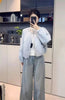 Korean Version Simple Women's Round Neck Solid Color Short Coat Spring Female Casual Loose Jacket Joker Little Overwear