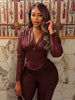 PU Crop Jacket Women Irregular Waist-Cinch Spring Wild Zip Full Sleeve Streetwear Office Lady Classic Coat