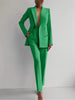 Women's Matching Sets V Neck Double Breasted Design Blazer Tops+Suit Pant Office Ladies Outfit Elegant 2 Piece Sets