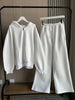 Fall/Winter women's casual sports oversized zipper hoodie wide leg mop sweatpants set 4174842