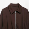 Women Long Sleeve Autumn Outwear Lapel Zipper Pleated Loose Brown Jacket Female Graduation Season Coats