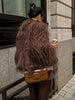 Brown Fluffy Faux Fur Jacket Women Lapel Long Sleeve Loose Warm Coat Winter Lady High Street Outerwear