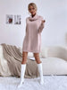 Women's Autumn Winter Knit Dress Solid Color Loose Turtleneck Comfortable Sweater Style Gown