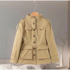 Pocket Stand Collar Long Sleeves Jacket Woman Single Breasted Solid Color Waist Cinching Jackets Versatile Women's Jackets