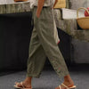 Women's Pants Elastic Waist Solid Color Lace Spliced Drawstring Pocket Simple Basic Casual 9-point Pants