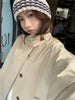 Korea Short Outerwear Woman Casual Loose Lazy Chic Long Sleeve Cotton Blends Windbreaker Coats Thin Thench
