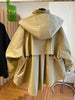 American Vintage Long Sleeve Hooded Trench Women Casual Wide-Waisted Zipper Utility Style Coat Button Patchwork Autumn