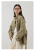 Korean Women Double-sided Belt Woolen Coat Loose Overcoat Solid Ladies Outerwear Girl Jackets Autumn Winter