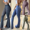 Slim High Waist Capris Sexy Bell Bottom Flare Tights Solid Y2k Women Clothes E Girl Aesthetic Streetwear Woman Pants