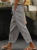 Women's Pants Elastic Waist Solid Color Lace Spliced Drawstring Pocket Simple Basic Casual 9-point Pants