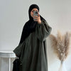 Dubai Corduroy Abaya for Muslim Women Eid Ramadan Modest Dress Loose Large Elegant Gown Islam Clothing Turkey Solid Robe