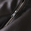 Drawstring Waist Brown Textured PU Leather Jacket Women High Neck Asymmetric Zip Button Detail Oversized Full Streetwear