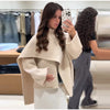 Women's Jacket Outerwear Scarf Collar Solid Long Sleeve Coat Loose Asymmetric Draped Jacket Elegant Casual Street Coat Ladies