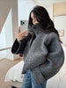 Women Stand Collar Spring Woolen Coats Single Breasted Loose Female Long Sleeve Jacket Office Lady Street Short Coat