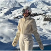 Winter Women's One‑piece Ski Suit Hooded Zipper Pocket Full Sleeve Coat Pant Suits Lady Warm Vacation Skiwear