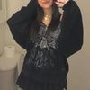 Y2K Gothic Butterfly Print Zip Up Women Hoodies Winter Grunge Skeleton Sweatshirt Casual Hooded Jacket Streetwear Hoodie