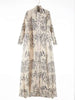 Niche Printed Windbreaker Women's Loose Oversized Long Sleeved Pleated Trench Cardigan Long Coat 2DB2481