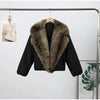 Elegant Fur Collar Hood Belt Long Cotton Jacket Women Zipper Drawstring Waist Parka Down Coat Winter Lady Warm Chic Outwear