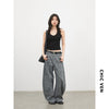 Women Jeans Loose Casual High Waist Wide Leg Denim Pants Paisley Female Trousers Spring Autumn