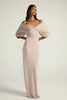 Women Off-shoulder Ruched Sexy Maxi Dress Elegant Deep V Neck Draped Sleeve Bodycon Club Party Long Dresses Female