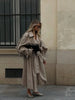 Green Oversized Belt Overcoat Elegant Long Sleeve Women Pleated Lapel Lace Up Windbreaker Autumn Lady Casual Street Outerwear