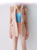 High Street Designer Suit Set Women's Career Double Breasted Blazer Flare Pants Suit 2pcs
