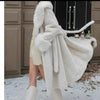 White Turn Coat Women's Autumn Winter Belt Woolen Coat Fur Coat Fragrant Wind High end Lightweight Short Fur Neck