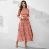 Pleated Socialite Shell Flower Dress Spring Original Lace-up Pleated Long Dresses for Women Clothing