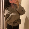 Plaid Scarf Two-sided Jacket Vintage Lapel Double Row Buckle With Pockets Loose Casual Women's Outwear Chic Street Daily Outfit