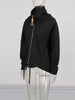 Chic Splicing Personalized Zippers Jacket For Women Lapel Collar Long Sleeve Loose Coat Female Autumn