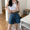 Casual Blue Denim Shorts for Women Stylish Streetwear Loose Comfortable Short Jeans Classic Versatile Everyday Jean Shorts