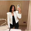 Frog Button Napoleon Short Jacket For Women Spring Stand Collar Cropped Coats Long Sleeve Street Outerwear