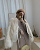autumn and winter fur coat women's short style imitation fox fur Korean version versatile lace up thick top