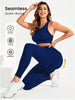 2-Piece Suit, Women's Yoga Suit, Beautiful Back High Waist Trousers Combination, Seamless Elastic Ideal Gym Clothing